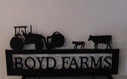 Silhouette Tractor With Cow And Calf